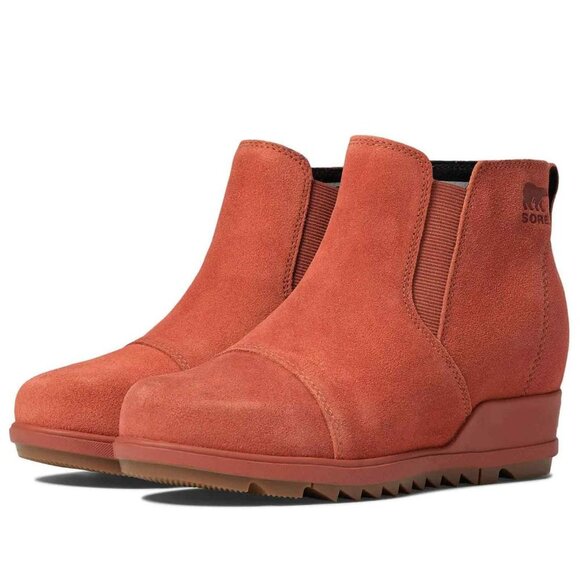 New!  Sorel Evie Pull-On Waterproof Bootie in Warp Red, Size 7.5 - Picture 1 of 11